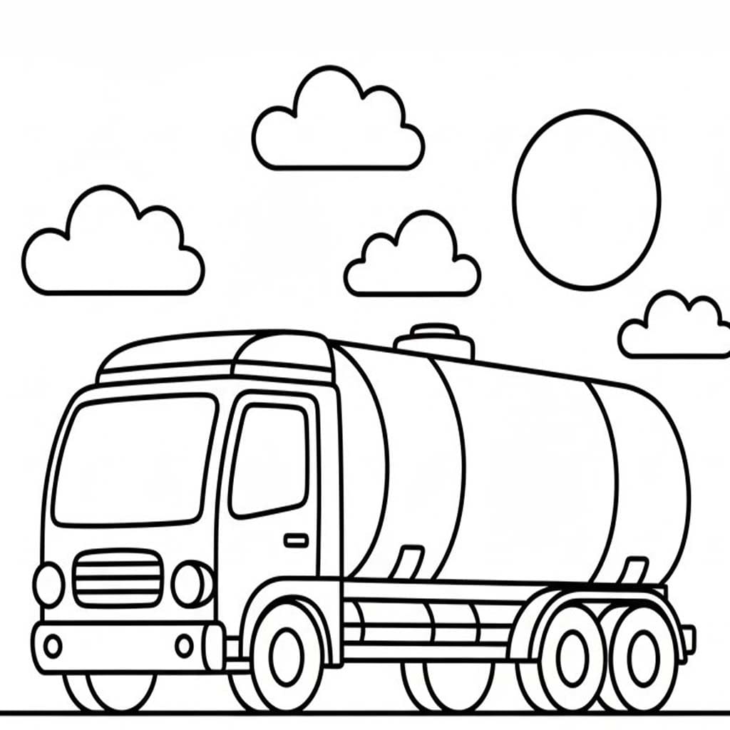Tanker Kamyonu Boyama Sayfası