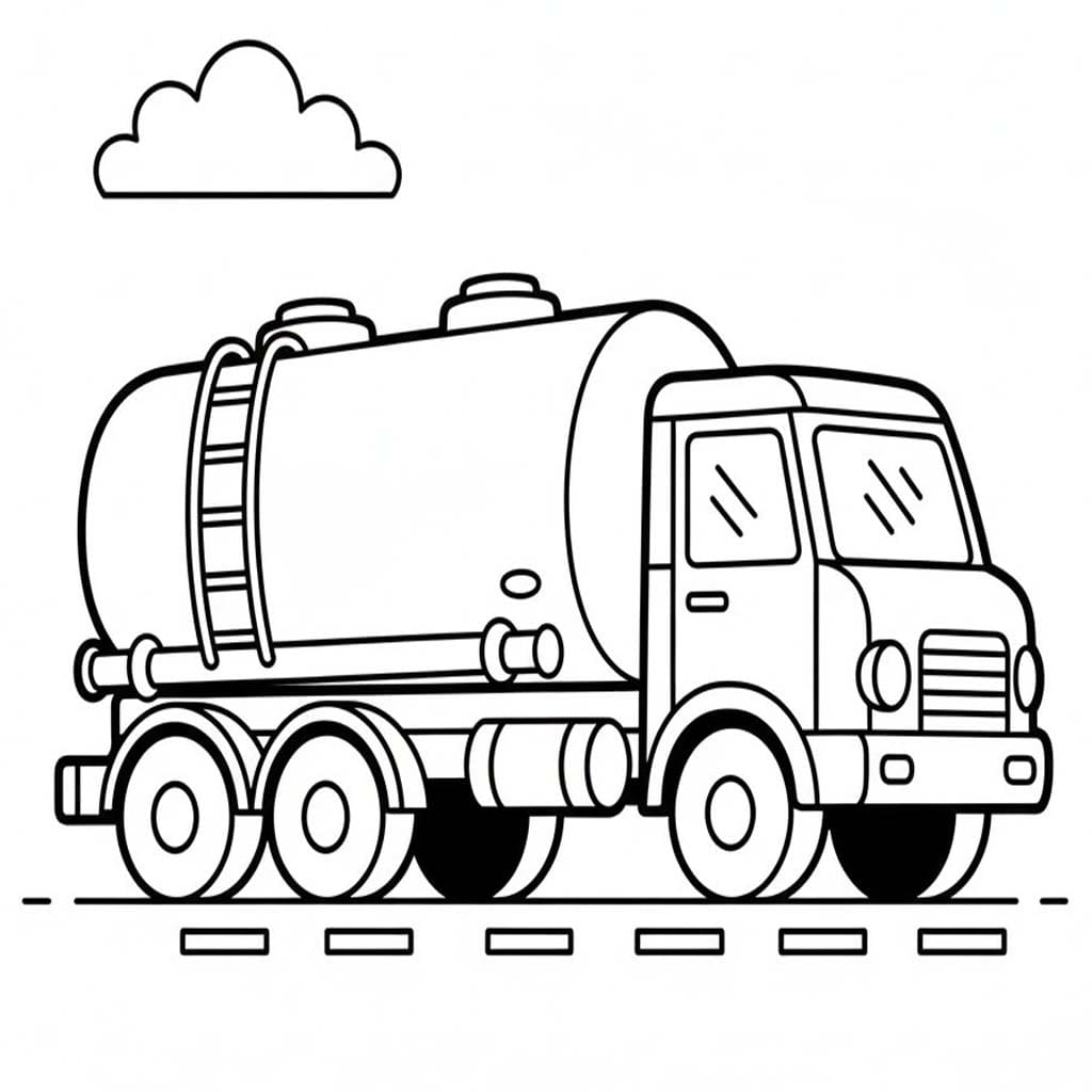 Tanker Kamyonu Boyama Sayfası