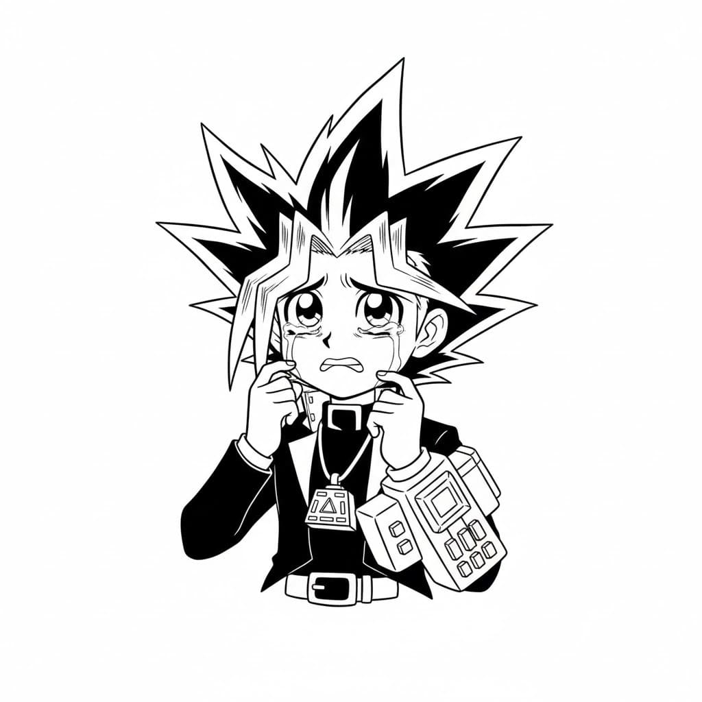 Ağlayan Yu Gi Oh Çocuğu Boyama Sayfası