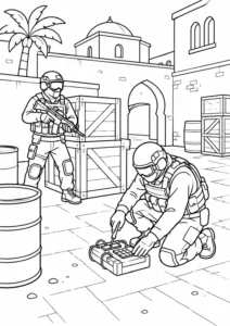 Counter Strike 2 Görev Alanı Çizimi Boyama Sayfası İndir