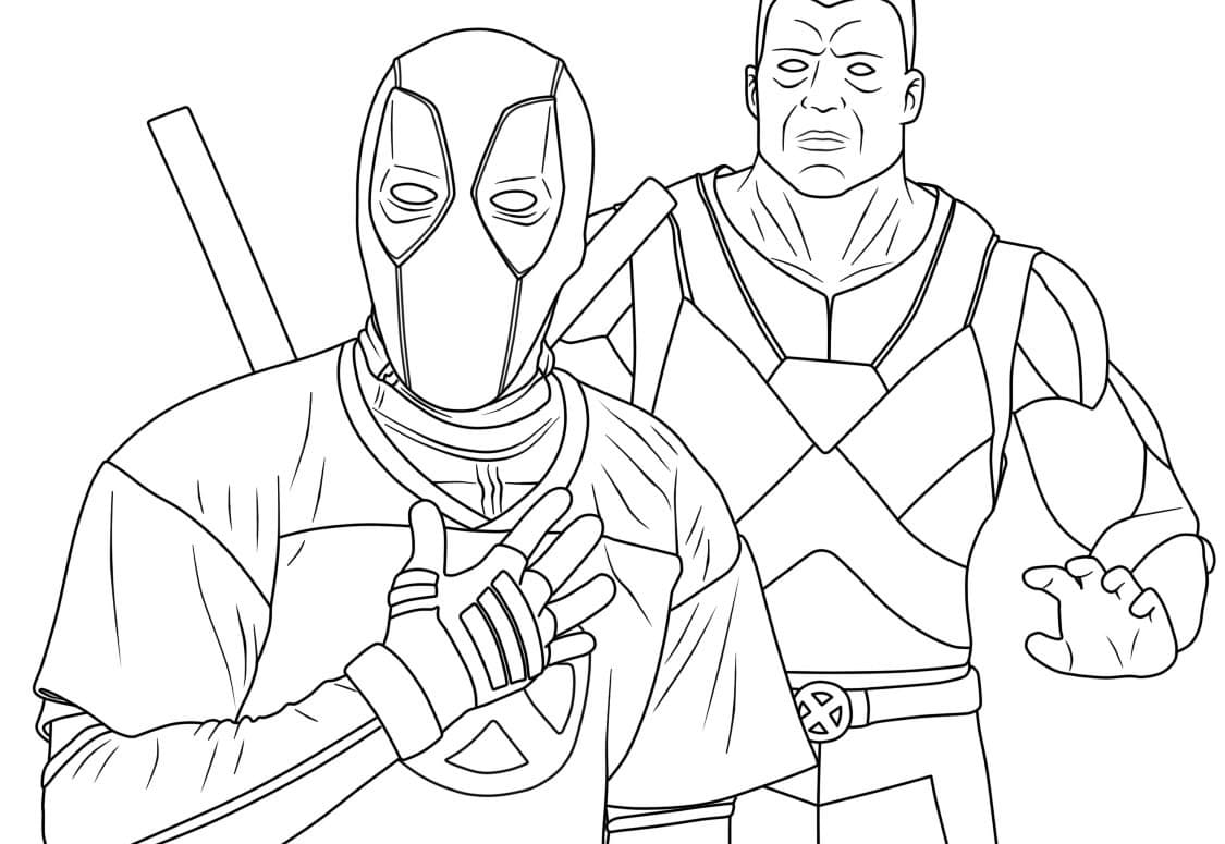 Deadpool ve Colossus Boyama Sayfası