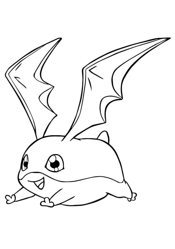 Kanatlı Patamon Boyama Sayfası