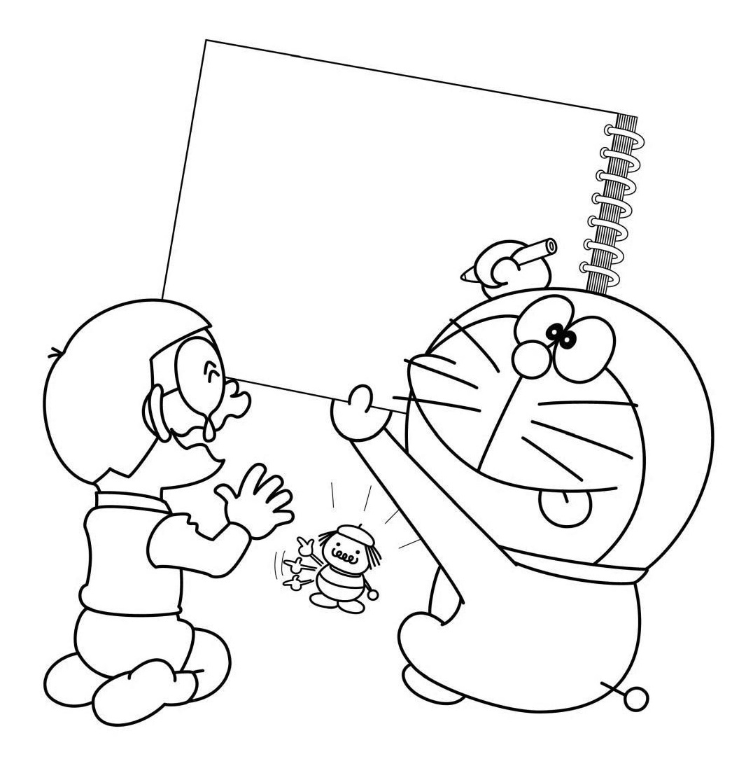 Doraemon ve Çocuk Boyama Sayfası