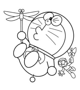 Doraemon ve Yusufcuk Boyama Sayfası İndir