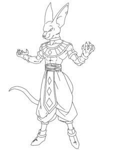 Dragon Ball Süper'dan Beerus Çiz Boyama Sayfası İndir