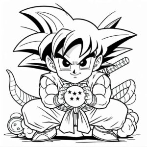 Dragon Ball Z 1'i Çiz Boyama Sayfası İndir