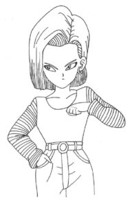 Dragon Ball Z'den Android 18'i Çiz Boyama Sayfası İndir