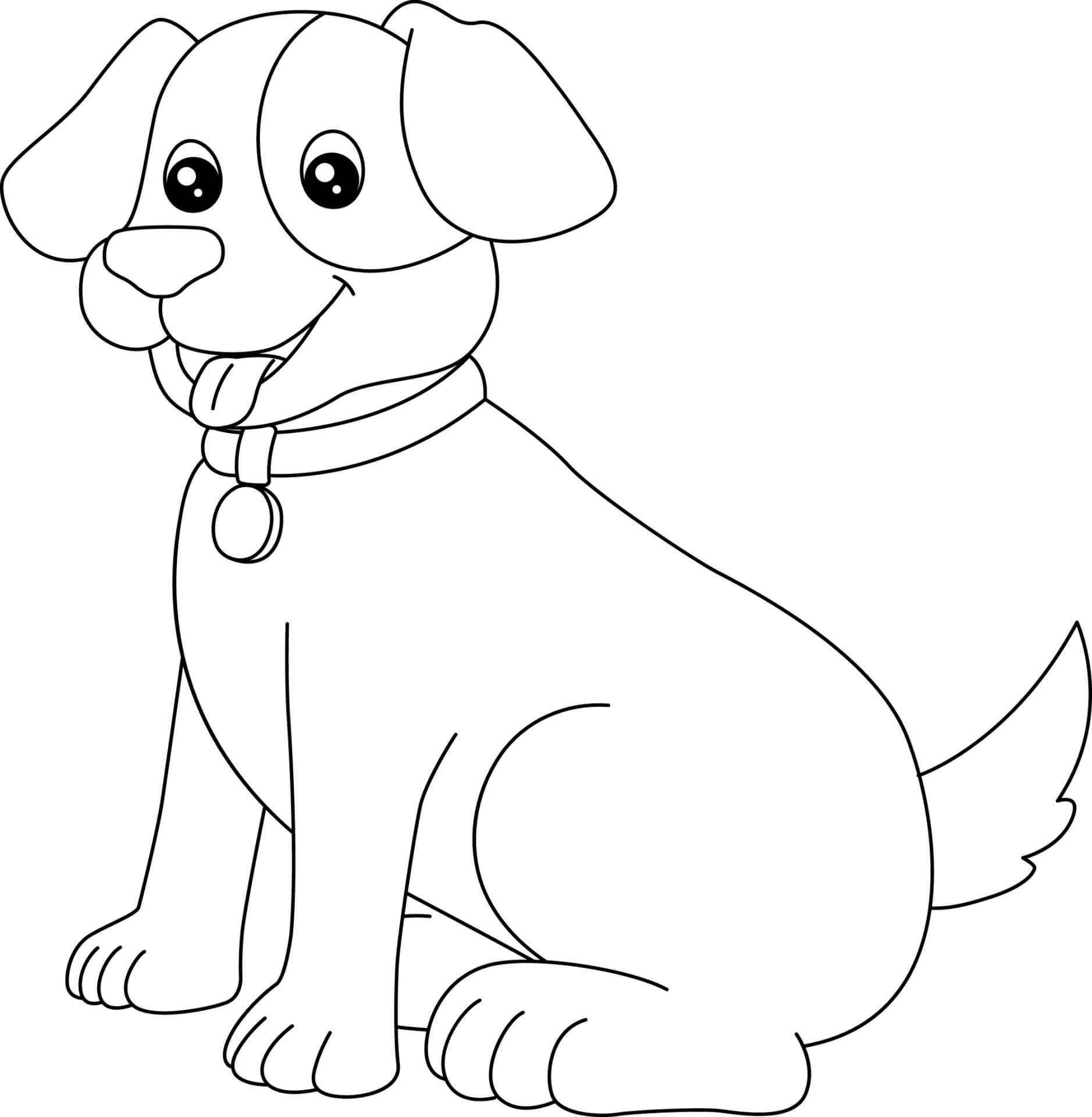Oturan Köpek Boyama Sayfası