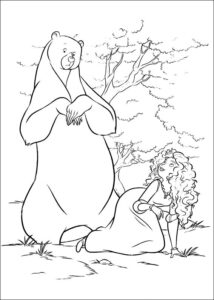 Elinor Ayı ve Merida Boyama Sayfası İndir