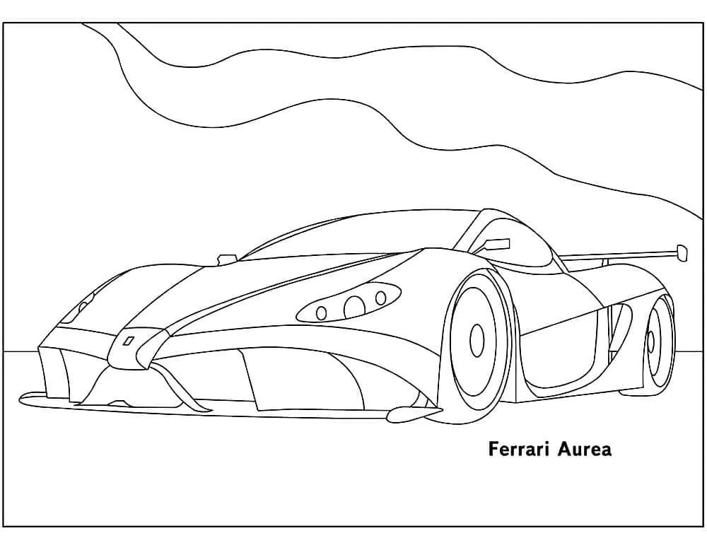 Ferrari Aurea Spor Araba Boyama Sayfası