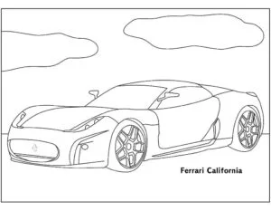 Ferrari Çiz California Boyama Sayfası İndir