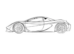Ferrari Kolay Çizimi Boyama Sayfası İndir