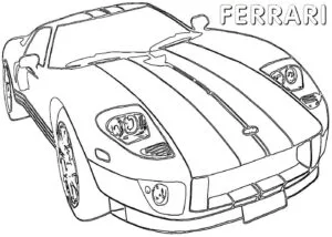 Ferrari Resmi Çiz Boyama Sayfası İndir