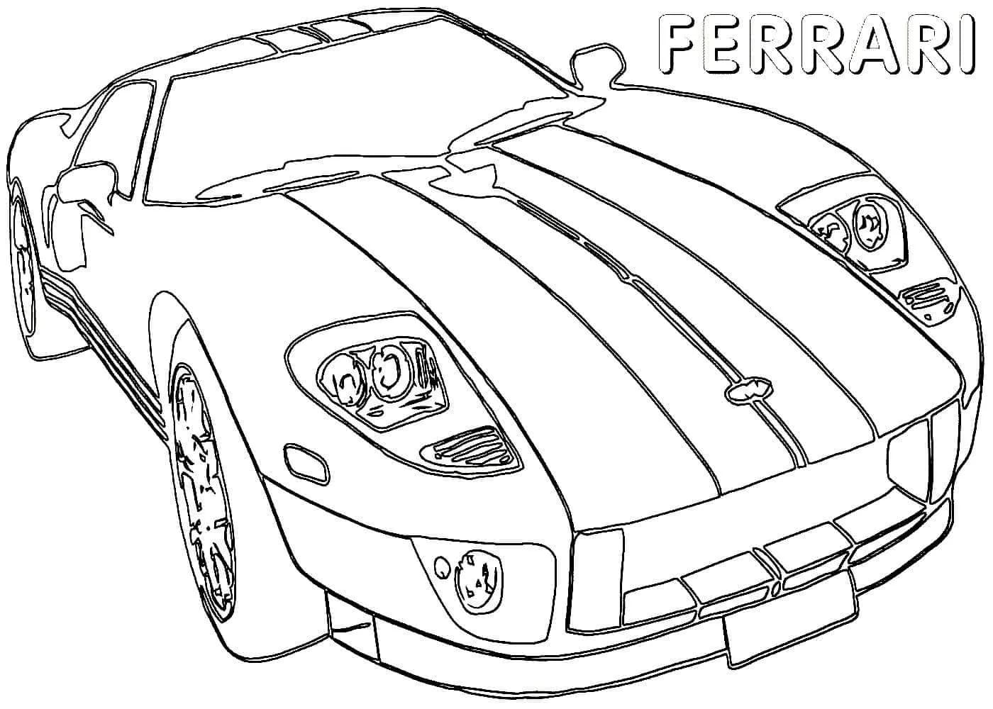 Ferrari Spor Araba Boyama Sayfası