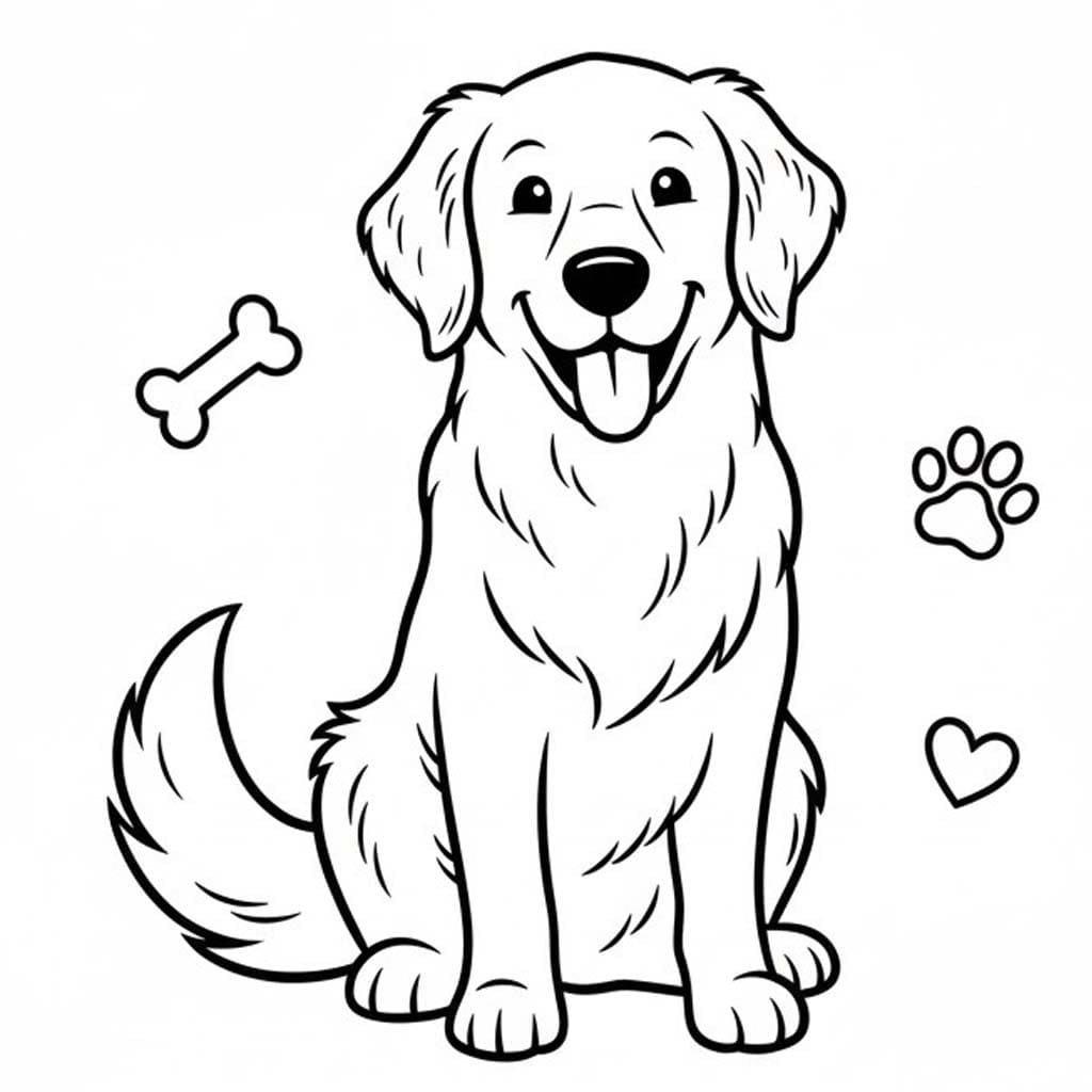 Oturan Köpek Boyama Sayfası