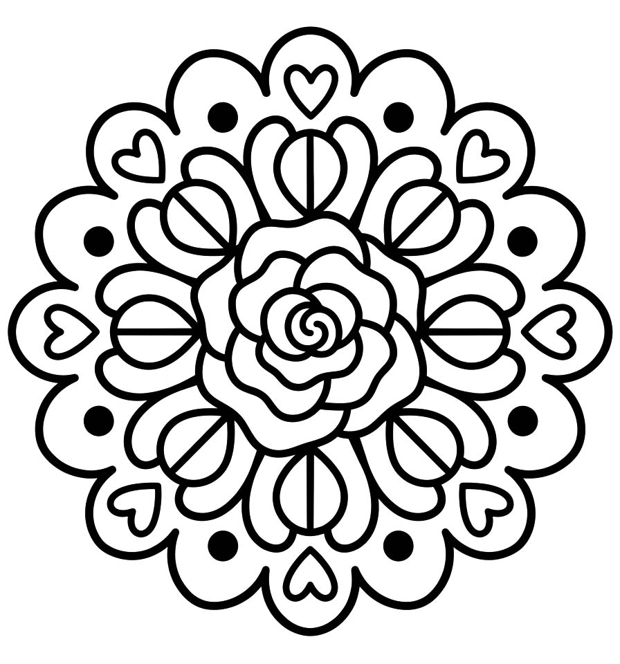Çiçek Mandala Boyama Sayfası