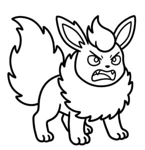 Kolay Flareon Resmi Boyama Sayfası İndir