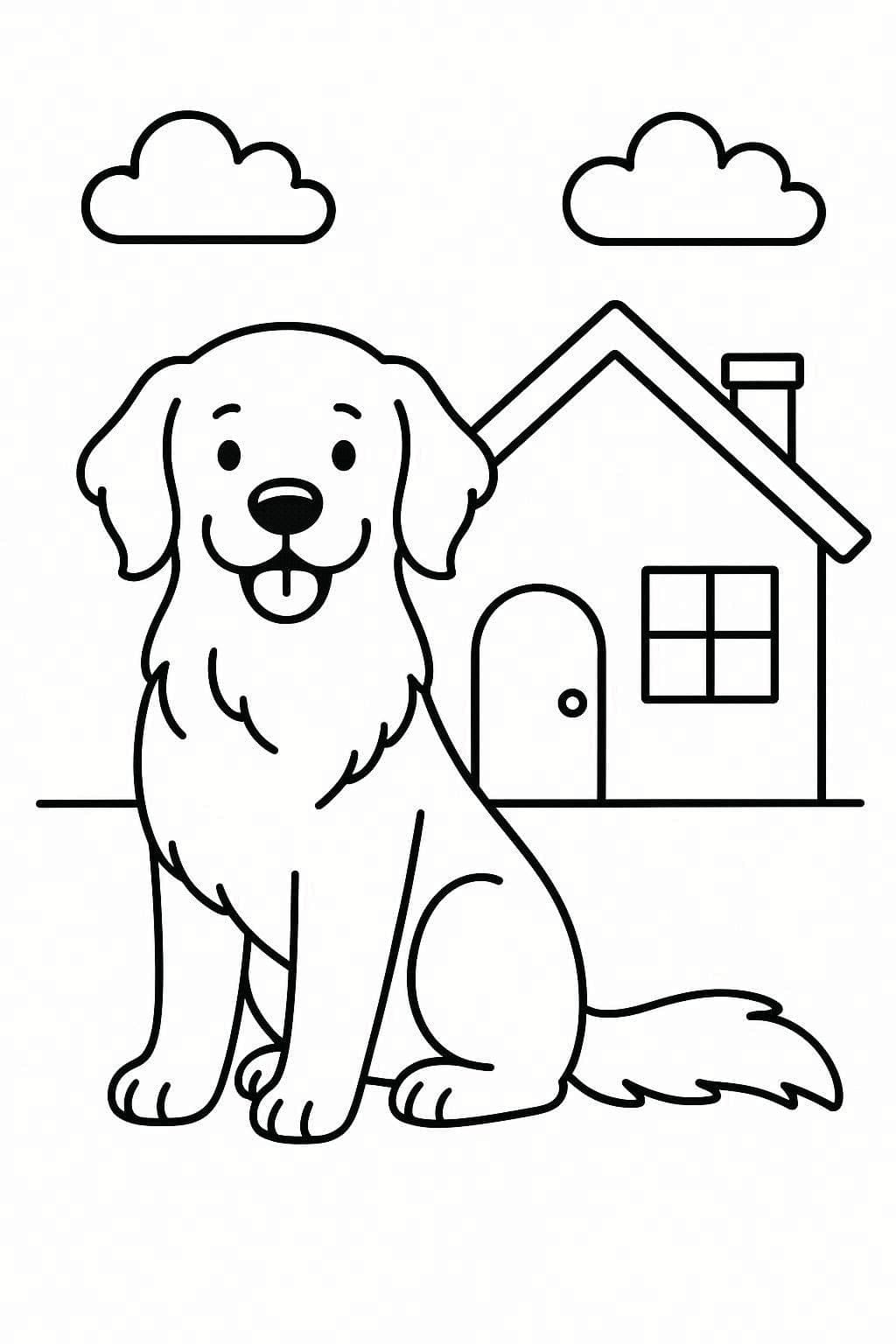 Ev ve Köpek Boyama Sayfası
