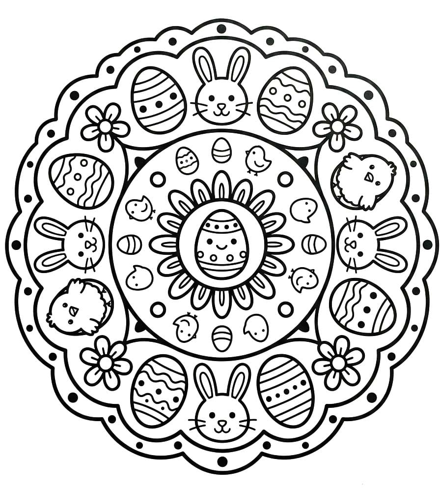 Paskalya Mandala Boyama Sayfası