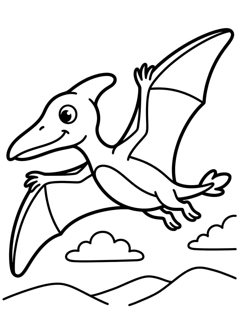 Pterodaktil Boyama Sayfası