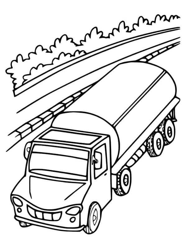 Tanker Kamyonu Boyama Sayfası