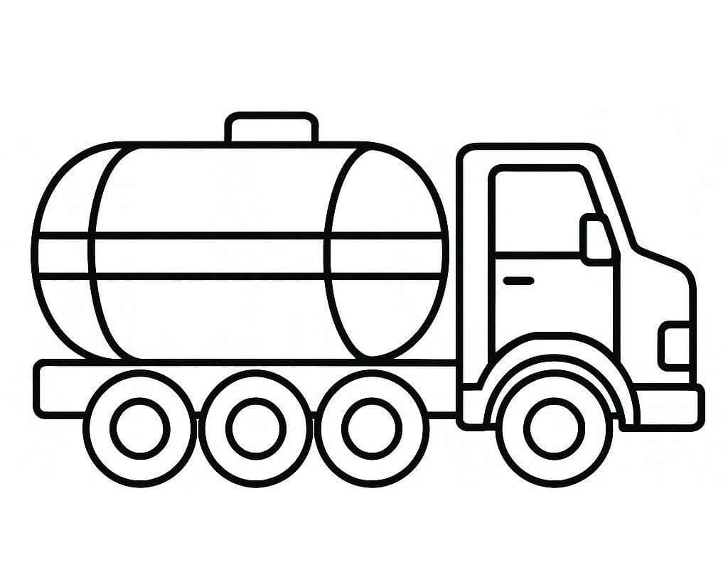 Tanker Kamyonu Boyama Sayfası