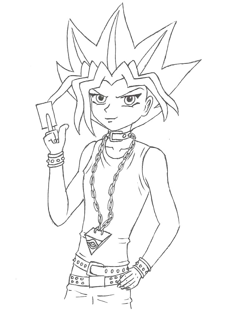Yu Gi Oh Karakteri Boyama Sayfası