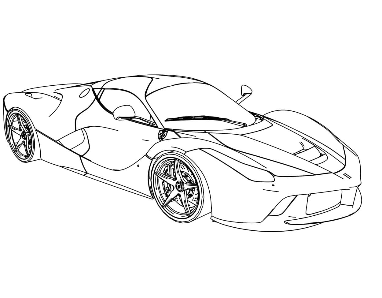 Ferrari Spor Araba Boyama Sayfası