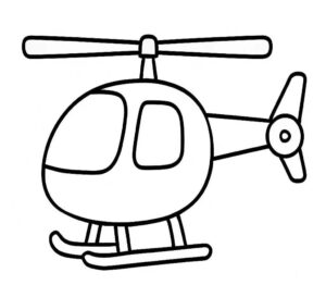 Helikopter Çocuklar için Yazdırılabilir Boyama Sayfası İndir
