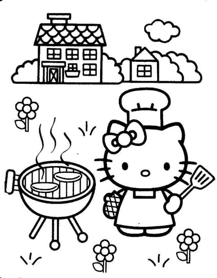 Hello Kitty Izgara Boyama Sayfası