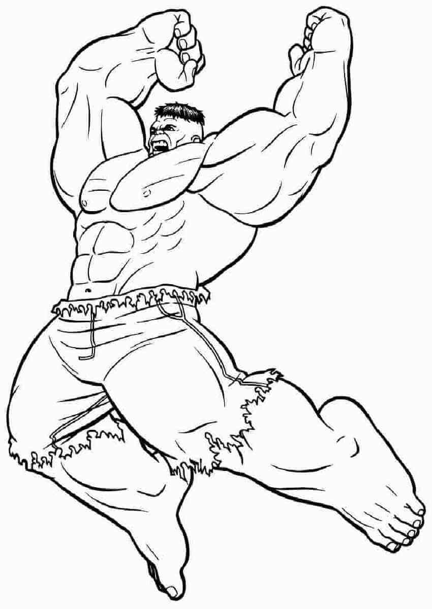 Zıplayan Hulk Boyama Sayfası
