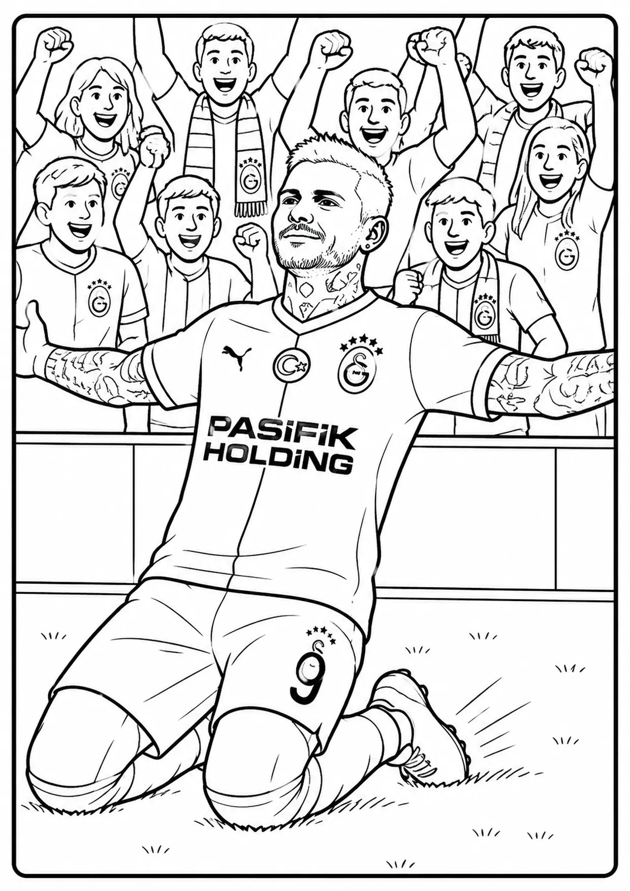 Mauro Icardi Kayarak Kutlama Boyama Sayfası