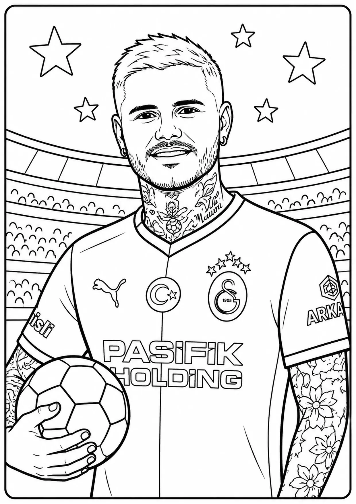 İcardi Galatasaray Boyama Sayfası