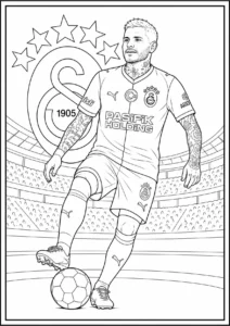 İcardi Galatasaray Top Kontrolü Boyama Sayfası İndir