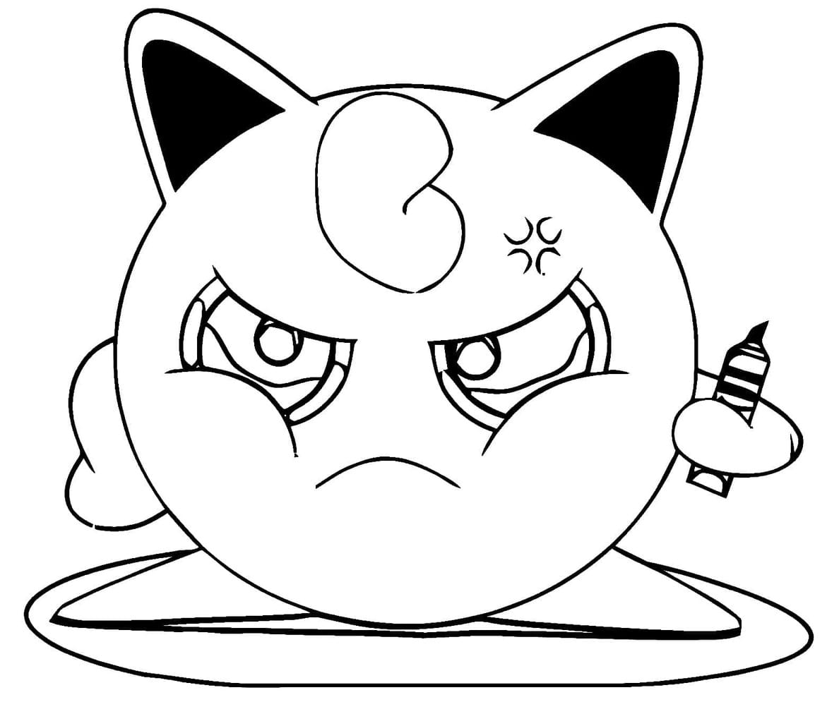 Kızgın Jigglypuff Boyama Sayfası