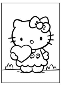 Kalpli Hello Kitty Boyama Sayfası İndir