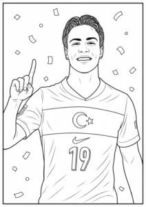 Kenan Yıldız Milli Takımda Gol Sevinci Boyama Sayfası İndir