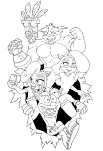 Kolay Crash Bandicoot Çizimi Boyama Sayfası İndir