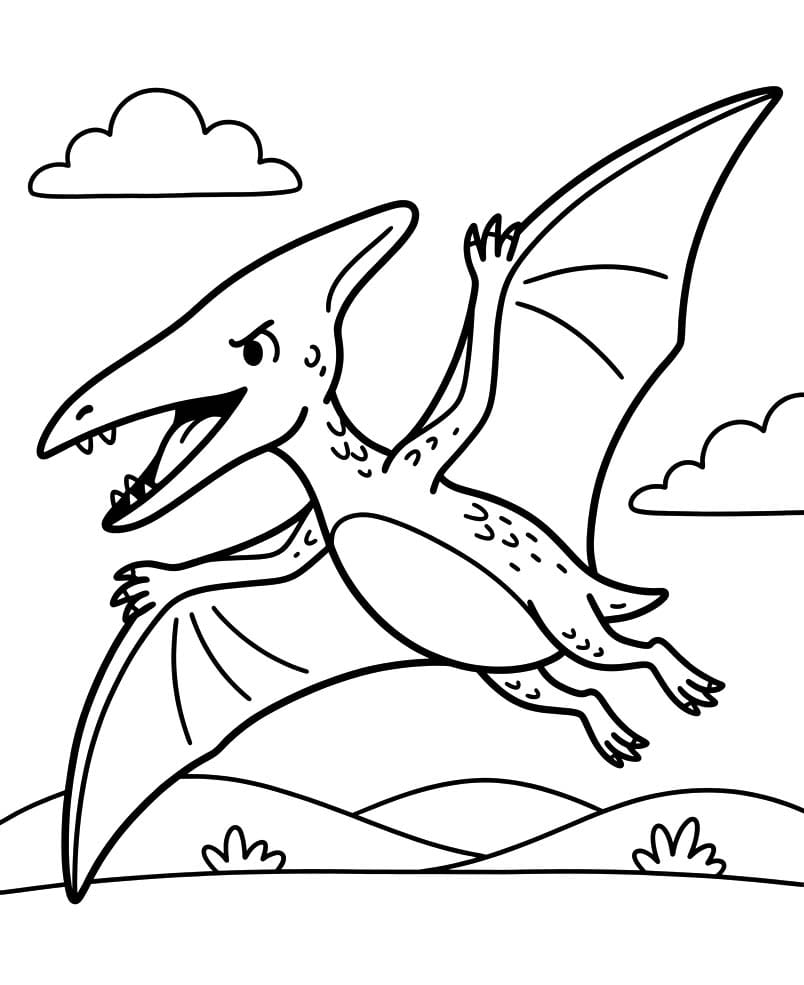 Pterodaktil Boyama Sayfası