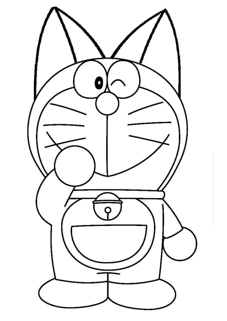 Göz Kırpan Doraemon Boyama Sayfası