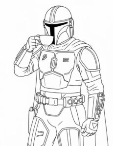 Mandalorian Yazdırılabilir Boyama Sayfası İndir