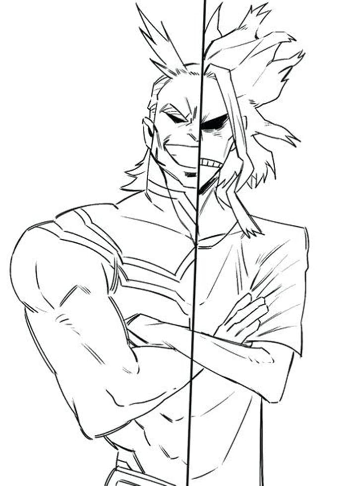 All Might İki Form Boyama Sayfası