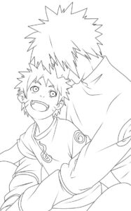 Naruto ve Minato 2 Boyama Sayfası İndir