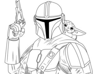 Normal Mandalorian Çizim Boyama Sayfası İndir