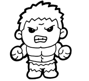 Öfkeli Chibi Hulk Boyama Sayfası İndir