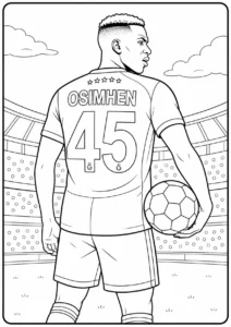 Osimhen Galatasaray Kahraman Pozu Boyama Sayfası İndir