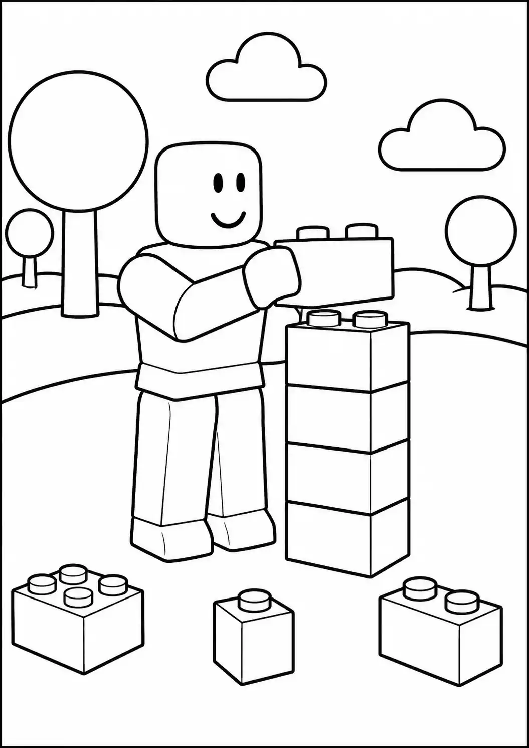 Roblox Blok Kulesi Boyama Sayfası