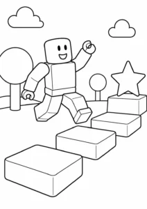 Roblox Zıplayan Karakter Boyama Sayfası İndir