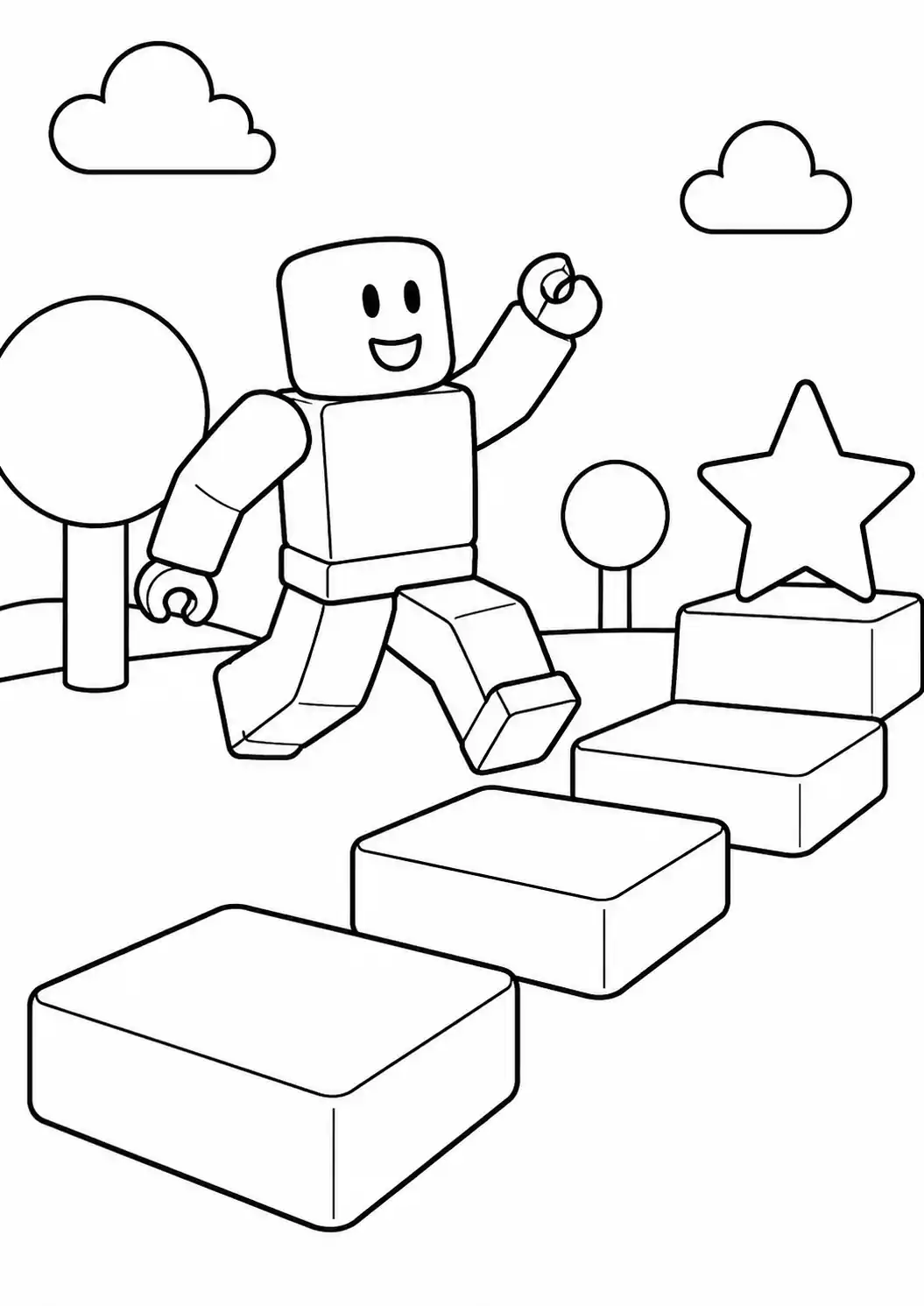 Roblox Blok Karakter Zıplama Boyama Sayfası