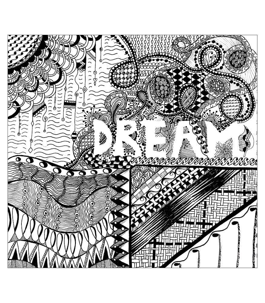 DREAM Zentangle Boyama Sayfası